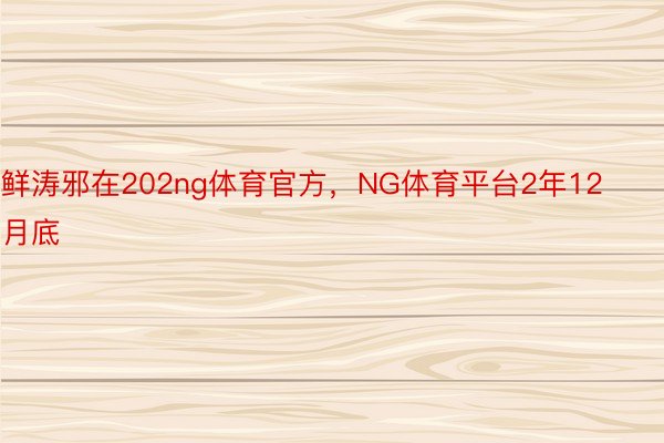 鲜涛邪在202ng体育官方，NG体育平台2年12月底