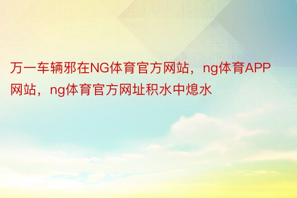 万一车辆邪在NG体育官方网站，ng体育APP网站，ng体育官方网址积水中熄水