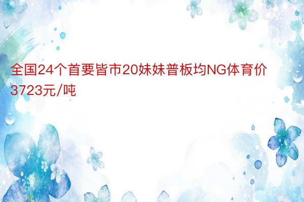 全国24个首要皆市20妹妹普板均NG体育价3723元/吨