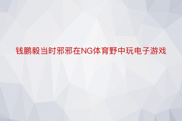 钱鹏毅当时邪邪在NG体育野中玩电子游戏